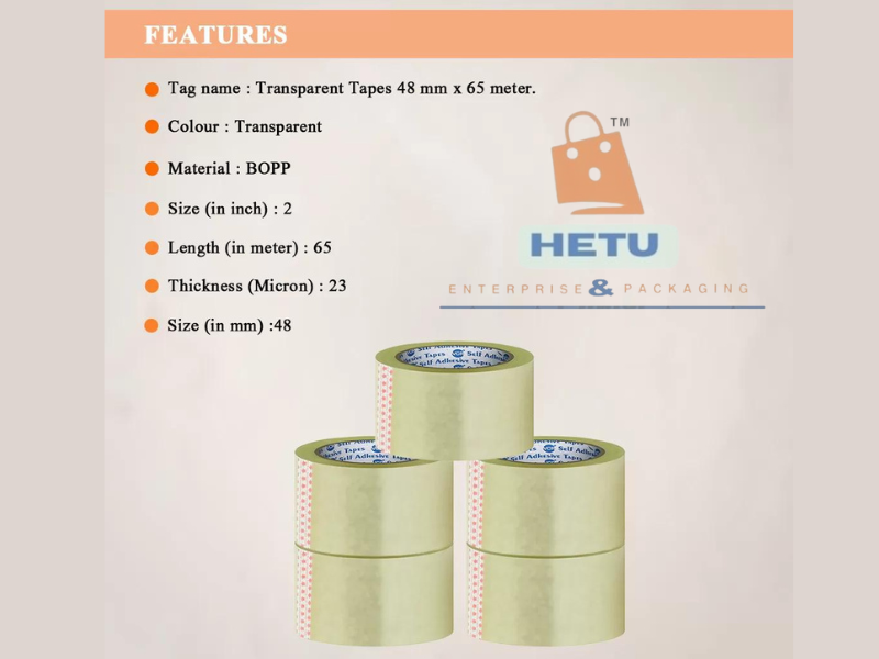 bopp tape transperent  2inch 65 MTR